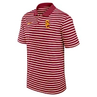 Polo de performance à rayures Nike Cardinal/Blanc USC Trojans Primetime Victory pour homme