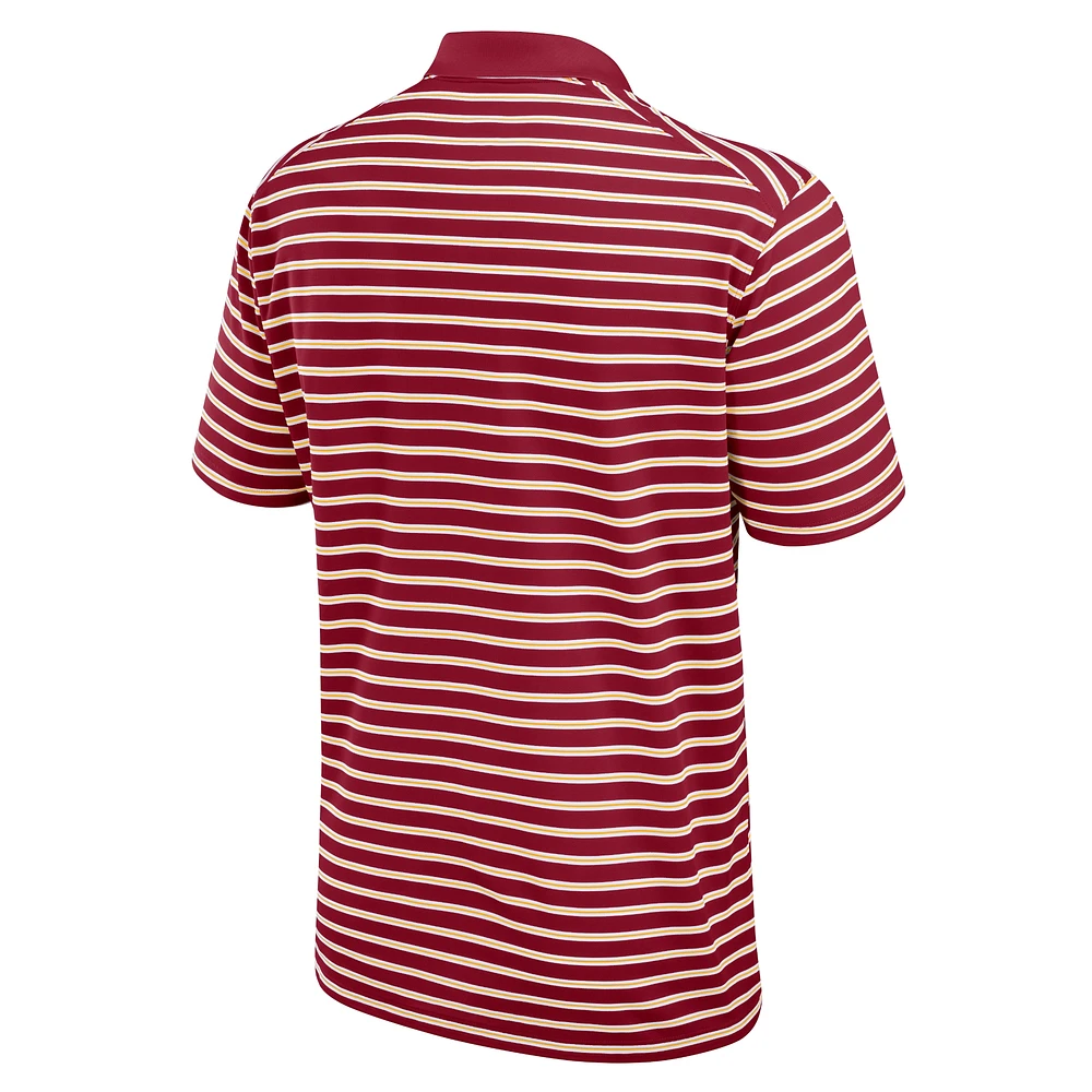 Polo de performance à rayures Nike Cardinal/Blanc USC Trojans Primetime Victory pour homme