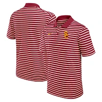 Polo de performance à rayures Nike Cardinal/Blanc USC Trojans Primetime Victory pour homme