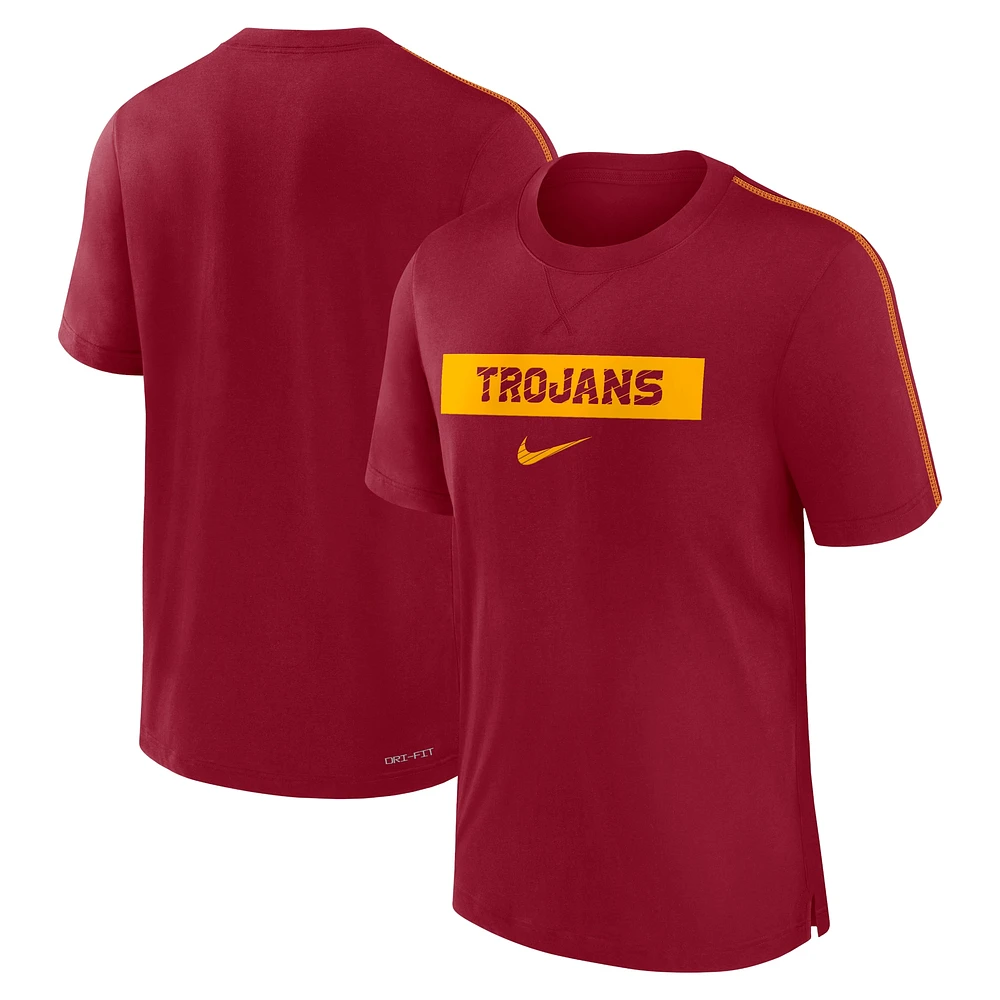 T-shirt Nike Cardinal USC Trojans 2024 Sideline Player Performance Tri-Blend pour homme