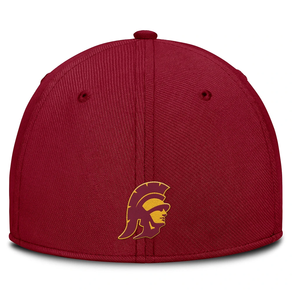 Men's Nike Cardinal USC Trojans 2025 Dugout Coaches Rise Swoosh Performance Flex Hat