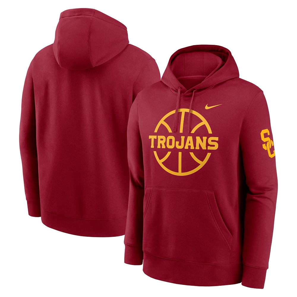 Men's Nike  Cardinal USC Trojans Basketball Icon Club Fleece Pullover Hoodie