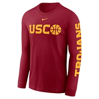 Men's Nike  Cardinal USC Trojans Basketball Icon Two-Hit Long Sleeve T-Shirt