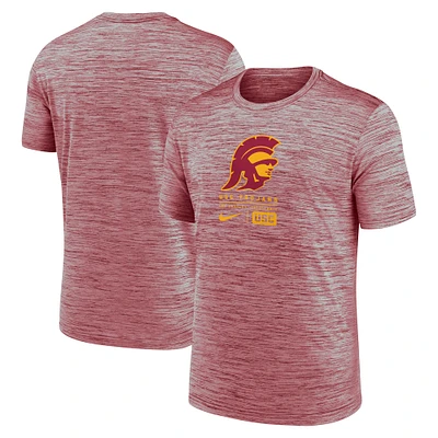 Men's Nike  Cardinal USC Trojans Campus Center Block Velocity Performance T-Shirt