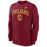 Men's Nike Cardinal USC Trojans Legacy Classic Tackle Twill Embroidered Arch Over Logo Pullover Sweatshirt