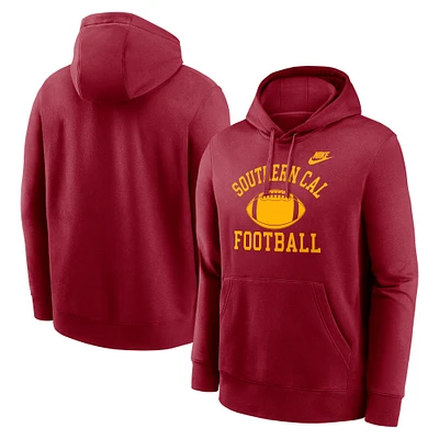 Men's Nike Cardinal USC Trojans Legacy Football Icon Club Fleece Pullover Hoodie