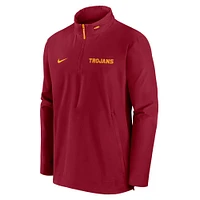 Veste Nike Cardinal USC Trojans Sideline Coaches à fermeture éclair quart de tour pour homme