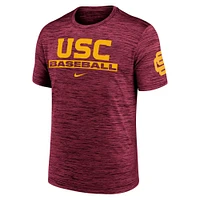 Men's Nike Cardinal USC Trojans Velocity Baseball Wordmark Stack Performance T-Shirt
