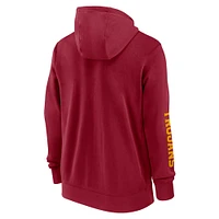 Sweat à capuche entièrement zippé Nike Crimson USC Trojans 2024 Sideline pour homme