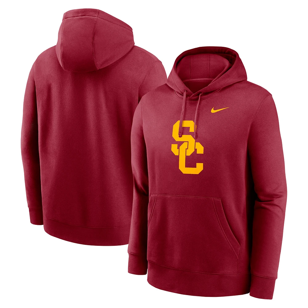 Sweat à capuche en polaire Nike Crimson USC Trojans Primetime Club pour homme