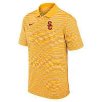 Polo de performance à rayures USC Trojans Primetime Victory Nike doré/blanc pour homme