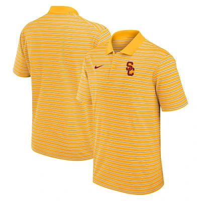 Men's Nike Gold/White USC Trojans Primetime Victory Striped Performance Polo