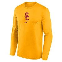 Men's Nike Gold USC Trojans On-Court Basketball Shootaround Performance Long Sleeve T-Shirt