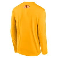 T-shirt de basketball Nike Gold USC Trojans On-Court Performance à manches longues pour homme