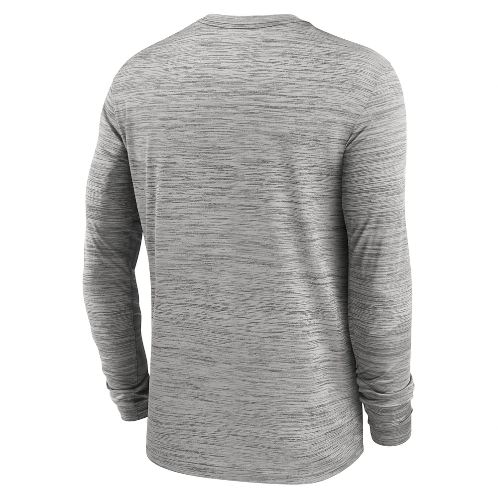 Men's Nike Gray USC Trojans 2025 Sideline Velocity Performance Long Sleeve T-Shirt