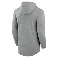 Men's Nike Heather Gray USC Trojans Blitz Tri-Blend Performance Long Sleeve Hoodie T-Shirt