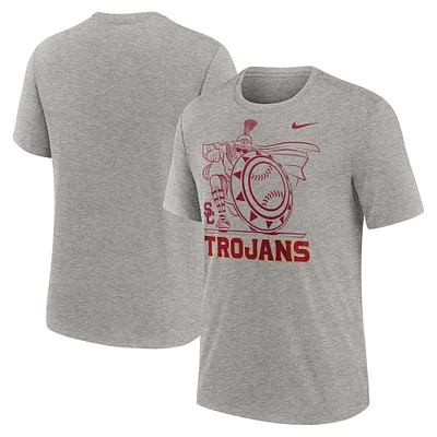 T-shirt Nike Campus Local Tri-Blend gris chiné pour homme des USC Trojans