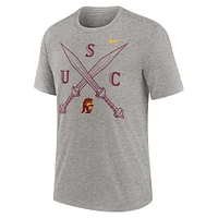 T-shirt Nike Heather Grey USC Trojans Local Campus Time Honored Tradition Tri-Blend pour homme