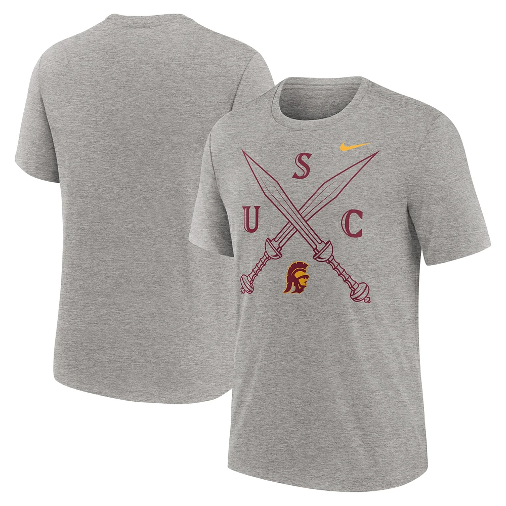 T-shirt Nike Heather Grey USC Trojans Local Campus Time Honored Tradition Tri-Blend pour homme