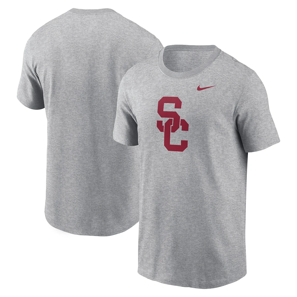 Men's Nike Heather Gray USC Trojans Primetime Evergreen Logo T-Shirt