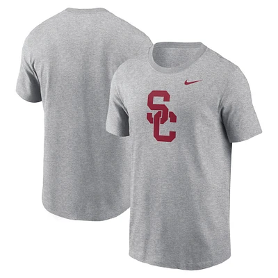 T-shirt Nike gris chiné avec logo USC Trojans Primetime Evergreen pour homme