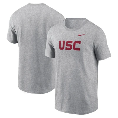 Men's Nike Heather Gray USC Trojans Primetime Wordmark T-Shirt