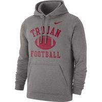 Men's Nike Heathered Gray USC Trojans Football Club Pullover Hoodie