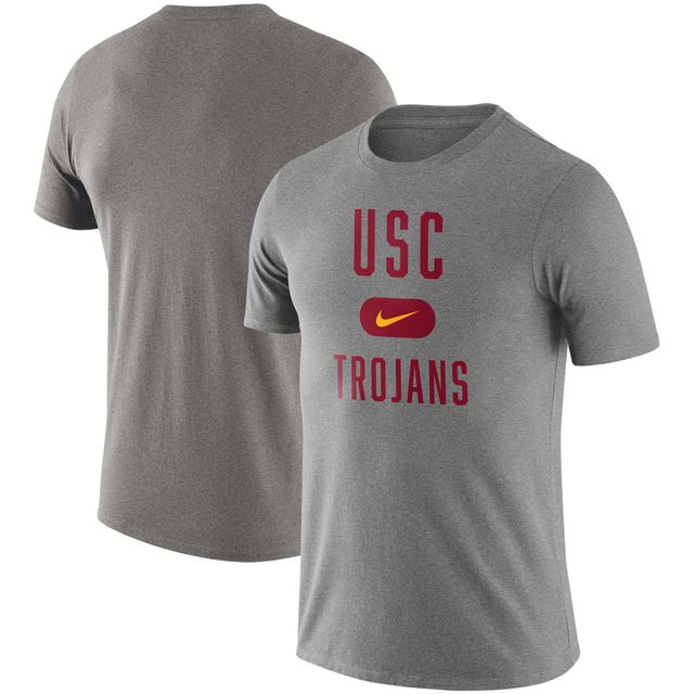 T-shirt Nike USC Trojans Team Arch gris chiné pour homme