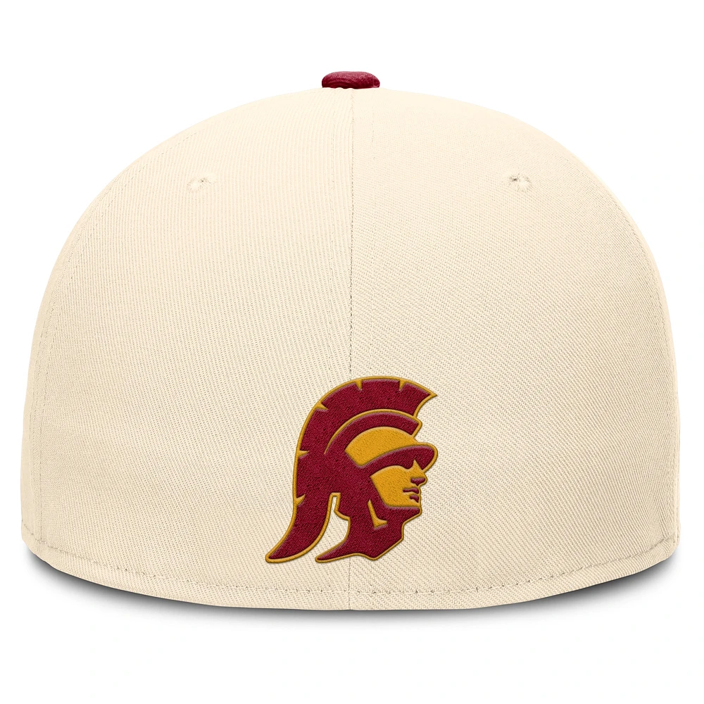 Men's Nike Natural USC Trojans Primetime True Performance Fitted Hat