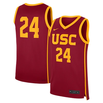 Men's Nike #24 Cardinal USC Trojans Road Replica Jersey