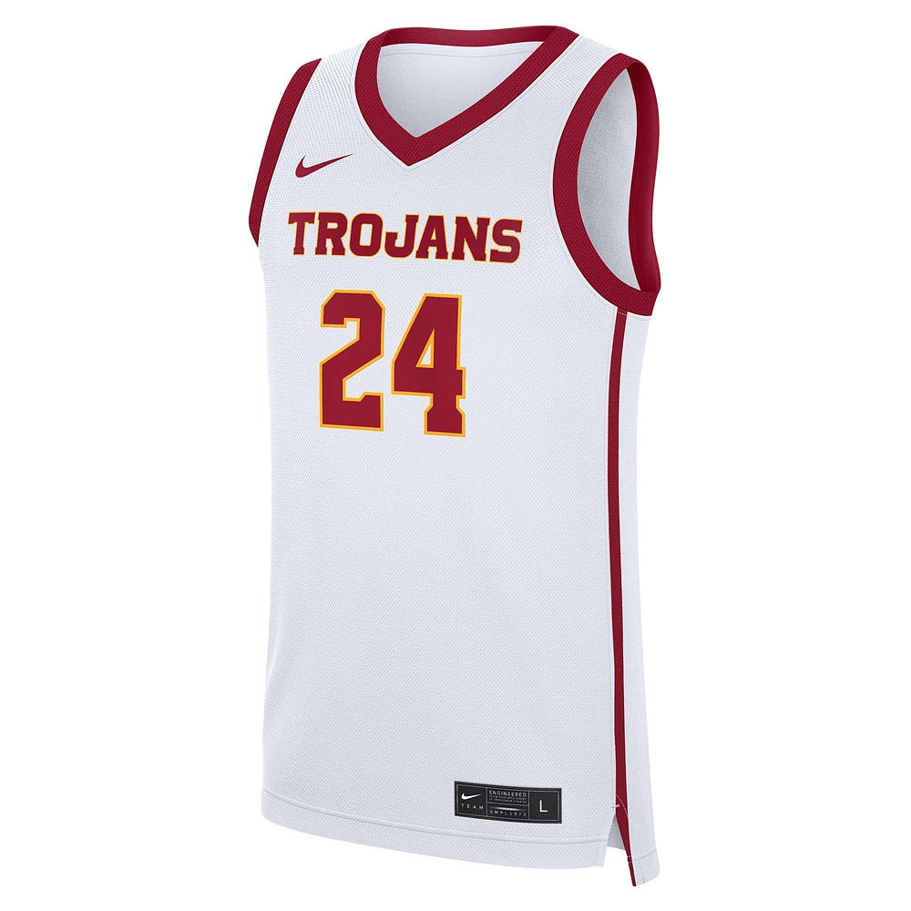 Men's Nike #24 White USC Trojans Home Replica Jersey