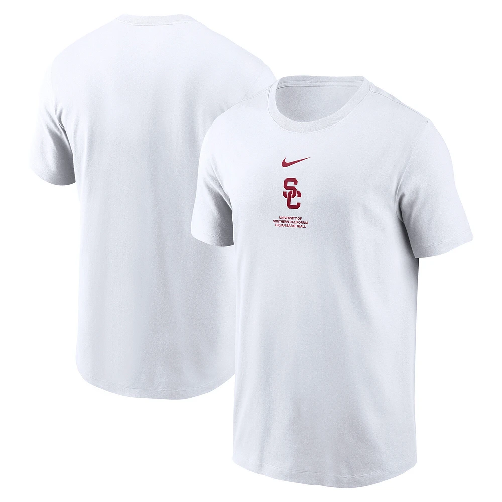 Men's Nike White USC Trojans 2024 On-Court Basketball Performance T-Shirt