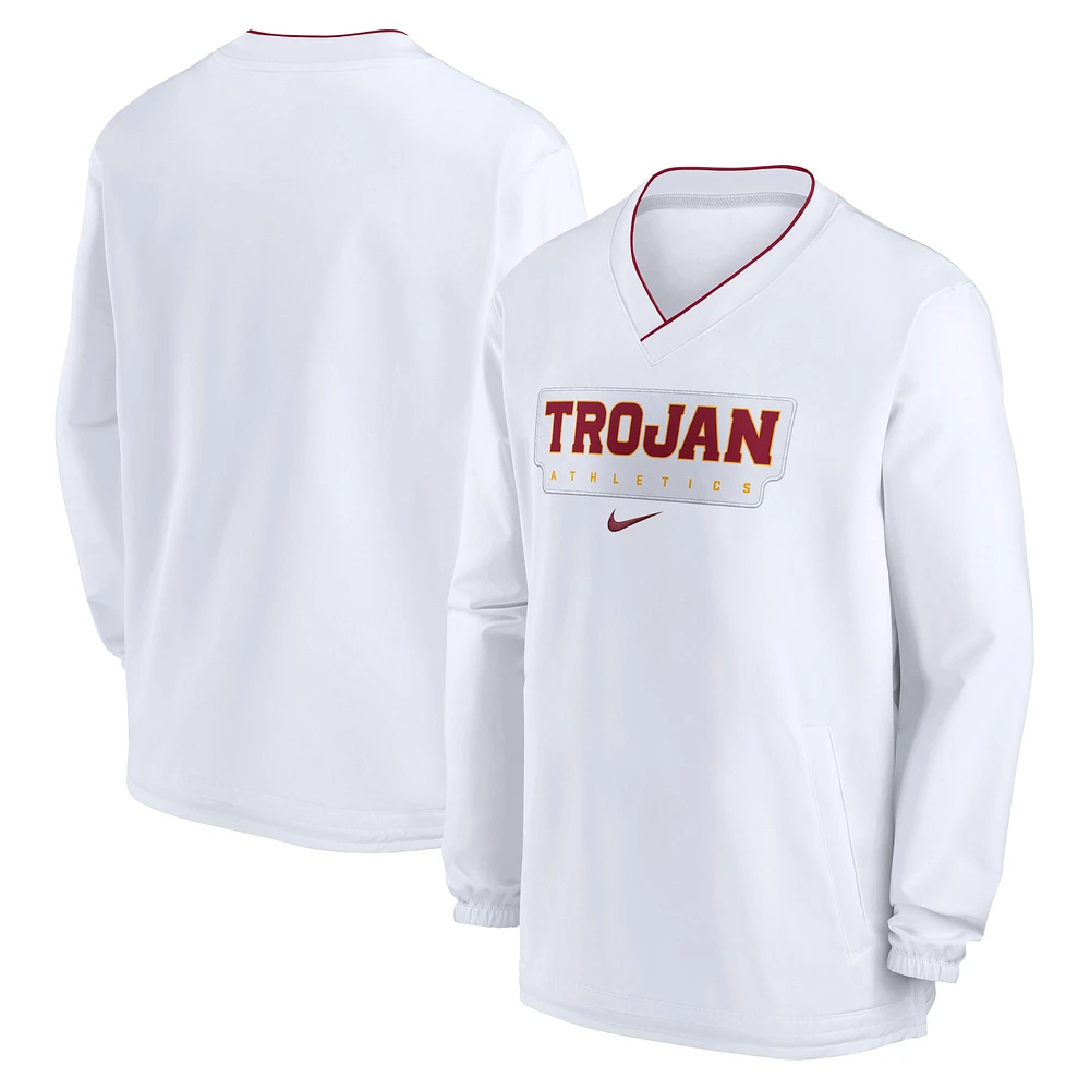 Coupe-vent à enfiler Nike blanc USC Trojans 2024 pour homme