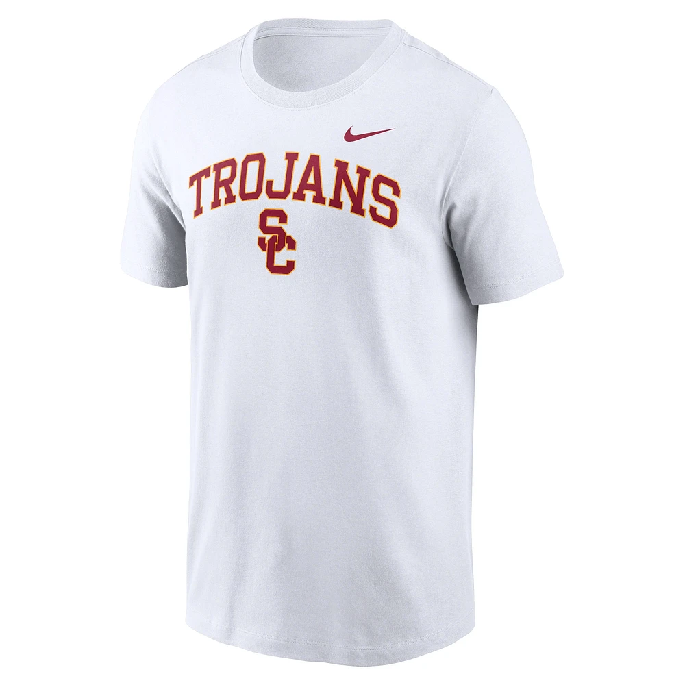 T-shirt Nike USC Trojans Blitz 2-Hit blanc pour homme