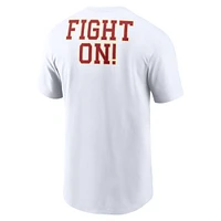 T-shirt Nike USC Trojans Blitz 2-Hit blanc pour homme