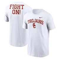 T-shirt Nike USC Trojans Blitz 2-Hit blanc pour homme