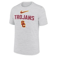 T-shirt Nike blanc USC Trojans Campus Slant Velocity Performance pour homme