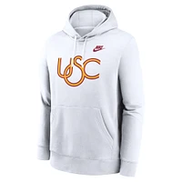 Men's Nike White USC Trojans Legacy Logo Club Fleece Pullover Hoodie