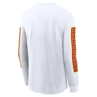 T-shirt à manches longues Nike blanc USC Trojans Local Spirit Slogan pour homme