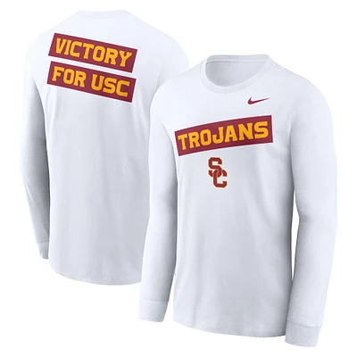 Men's Nike White USC Trojans Two-Hit Classic Location Long Sleeve T-Shirt
