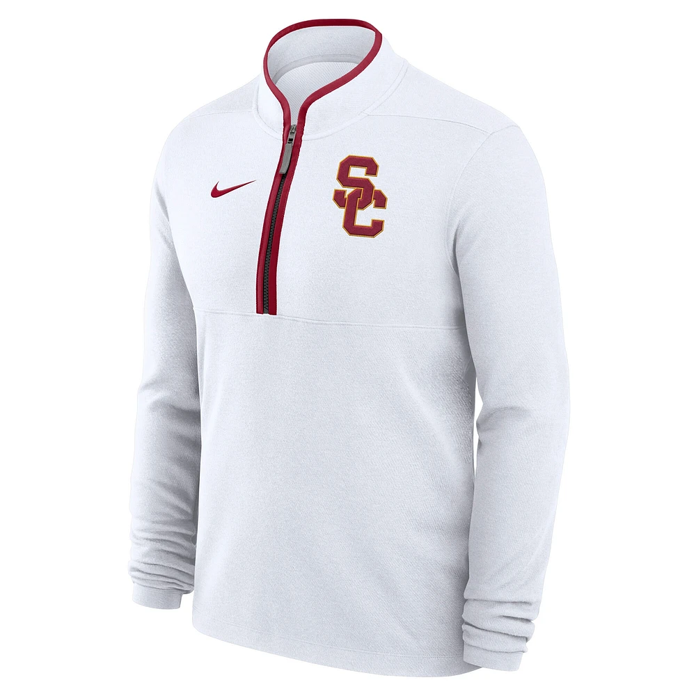 Men's Nike  White USC Trojans Victory Performance Half-Zip Top