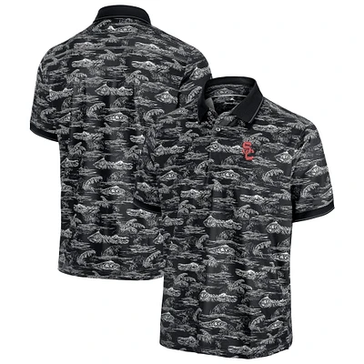 Polo Tommy Bahama noir pour homme USC Trojans Sport Bay View IslandZone