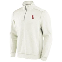 Haut à trois mélanges demi-zip Tommy Bahama crème USC Trojans Tobago Bay pour hommes