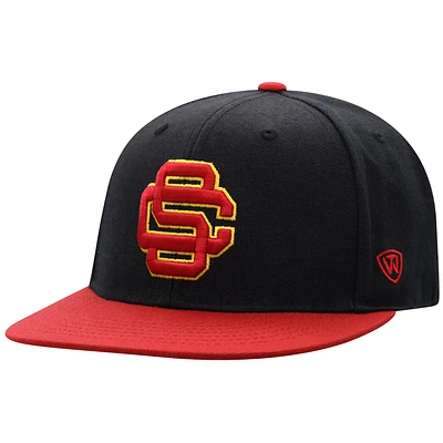 Casquette ajustée bicolore pour homme Top of the World Noir/Cardinal USC Trojans Team Color