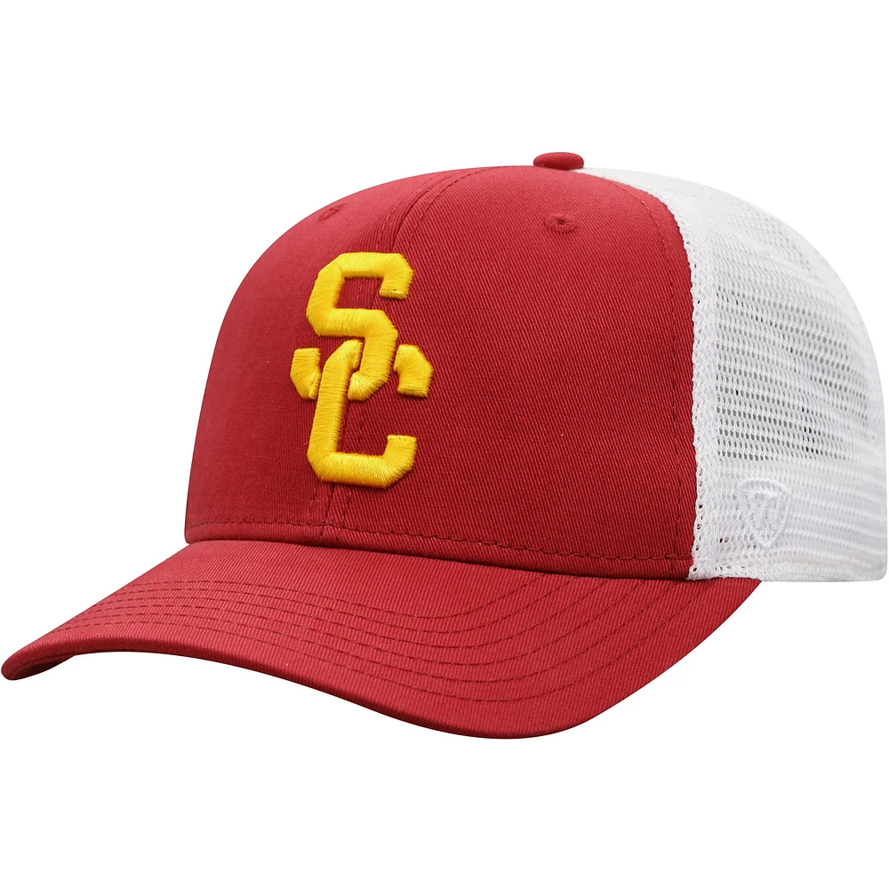 Men's Top of the World Cardinal/White USC Trojans Trucker Snapback Hat