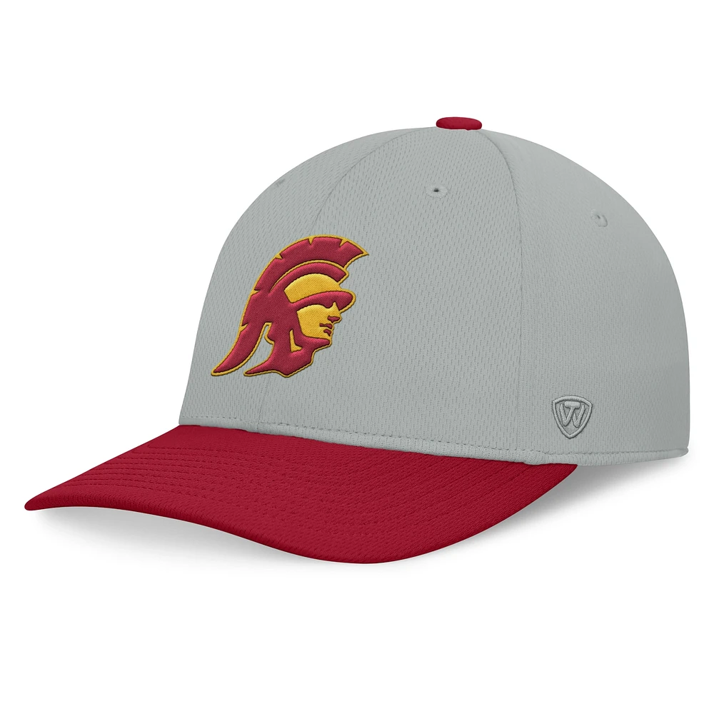 Men's Top of the World  Gray/Cardinal USC Trojans Mick Flex Hat