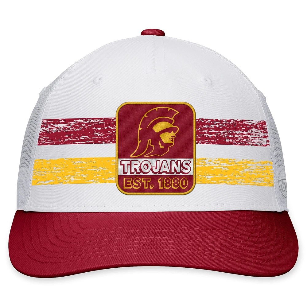 Casquette Top of the World White/Cardinal USC Trojans Retro Fade Snapback pour homme