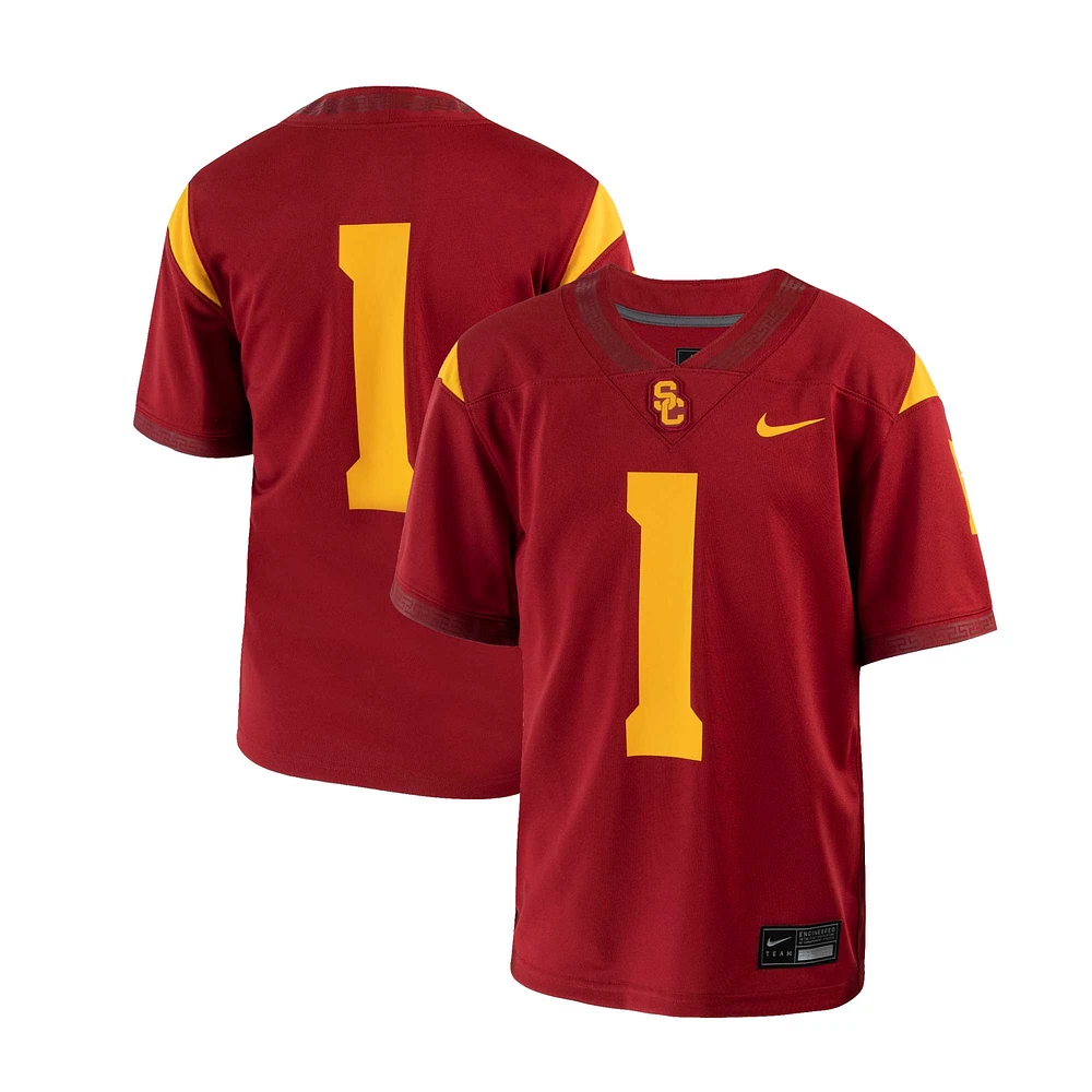 Maillot de football réplique intouchable Nike Cardinal USC Trojans pour enfants d'âge préscolaire