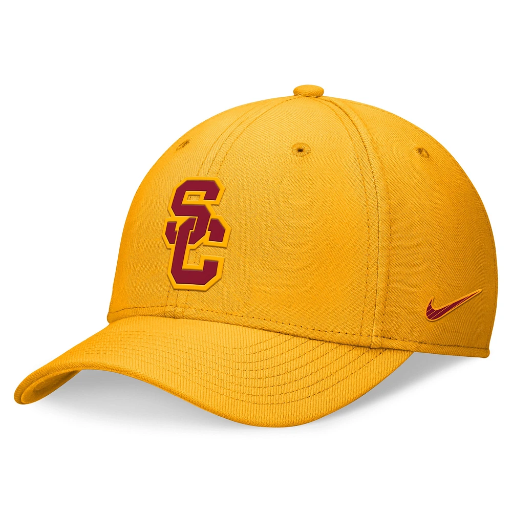 Unisex Nike Gold USC Trojans 2024 Sideline Rise Swoosh Flex Hat