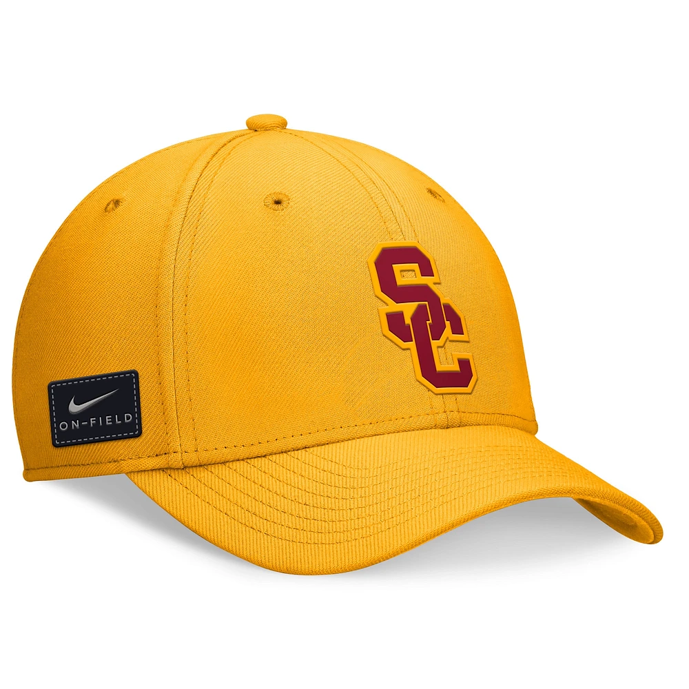 Unisex Nike Gold USC Trojans 2024 Sideline Rise Swoosh Flex Hat